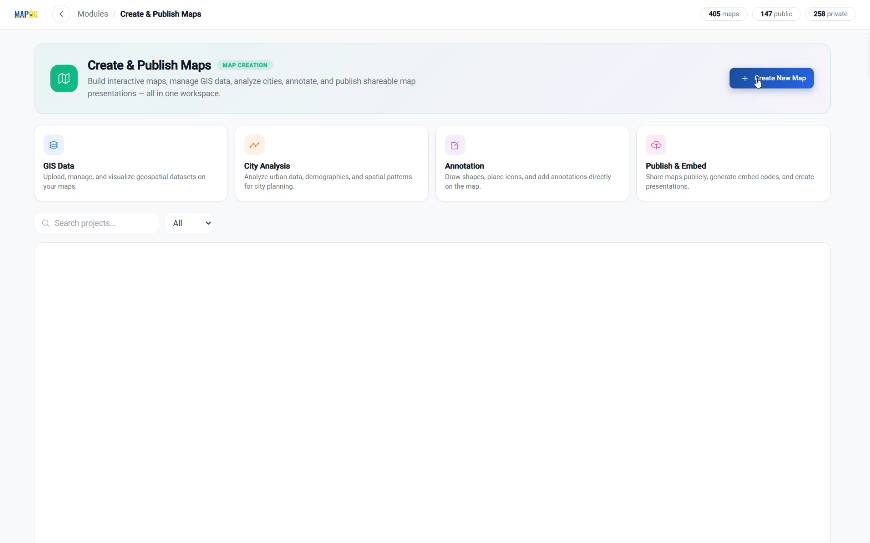 create a new interactive itinerary map