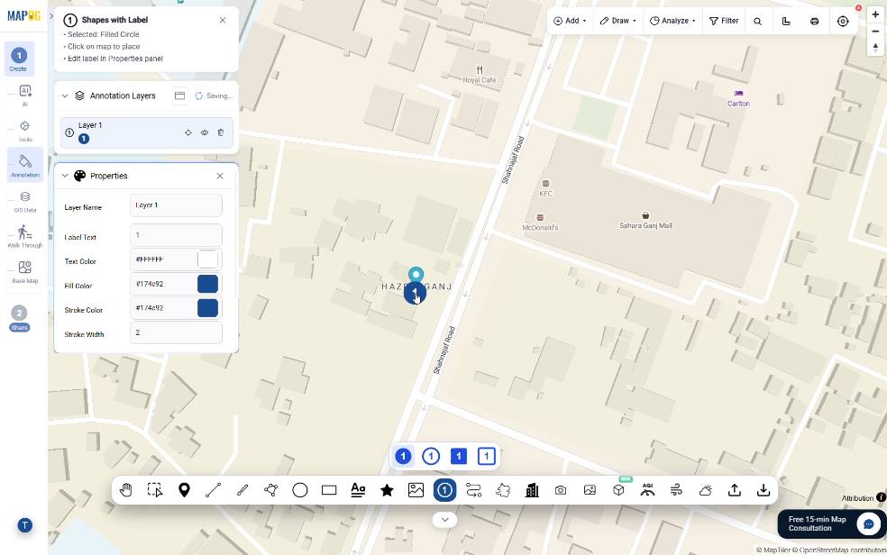 adding destination points in order of travel