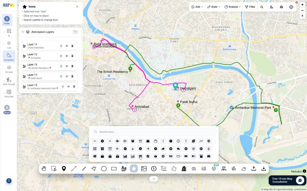 exploring icons tool