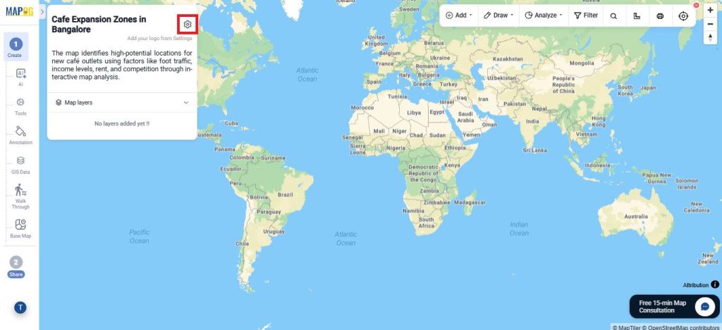 go to setting on annotated text on interactive maps