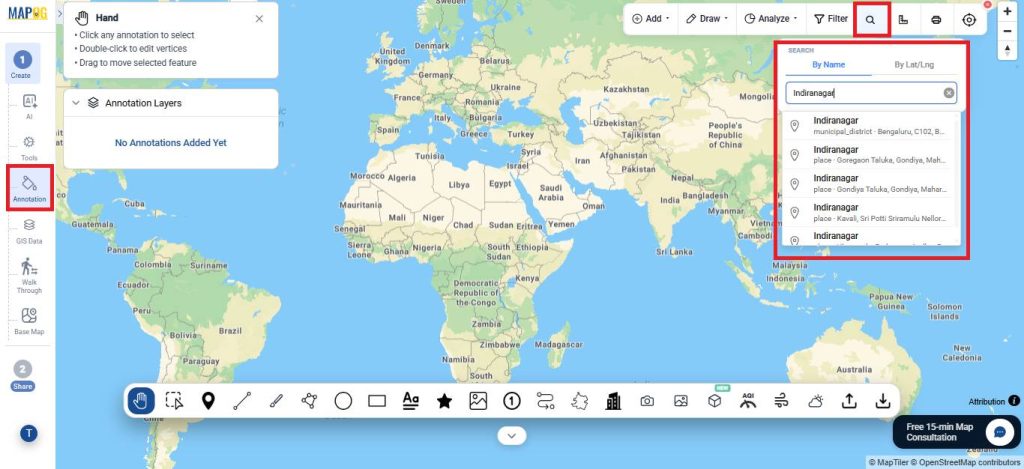 go to annotations to add annotated text on interactive maps