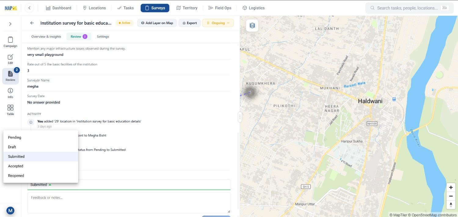 approve survey data Manage Large Scale Survey