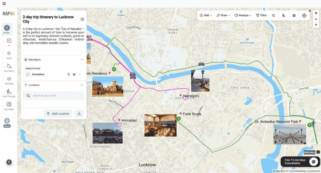 final interactive itineraries map