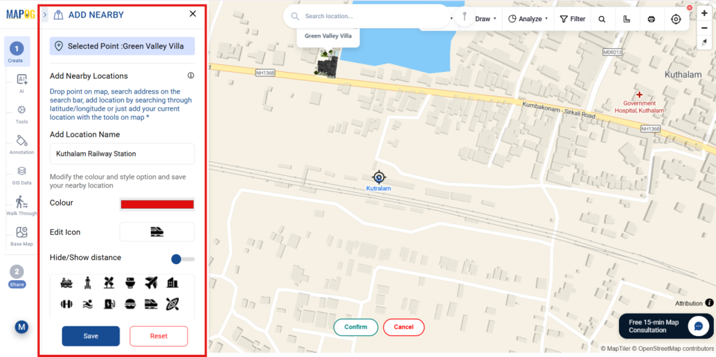 Search nearby places by name for 3D Models on Maps