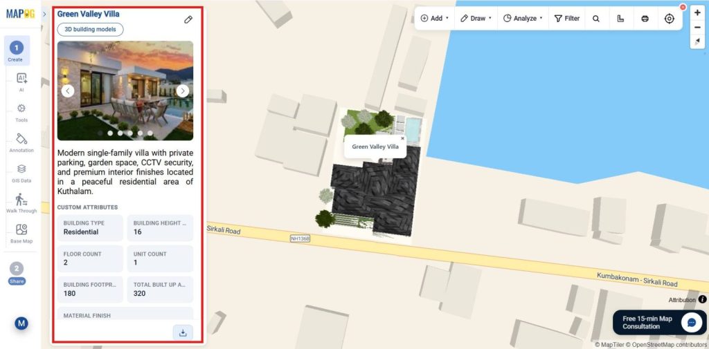 3D showcase for 3D Models on Maps