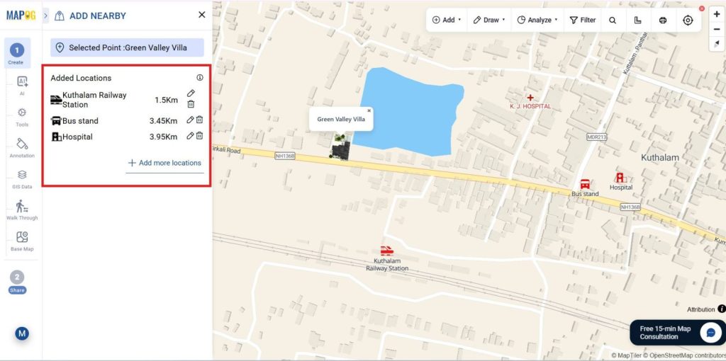 nearby points to the map for 3D Models on Maps