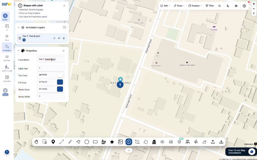 changing generic layer names to customized names for travel points making use of map labels