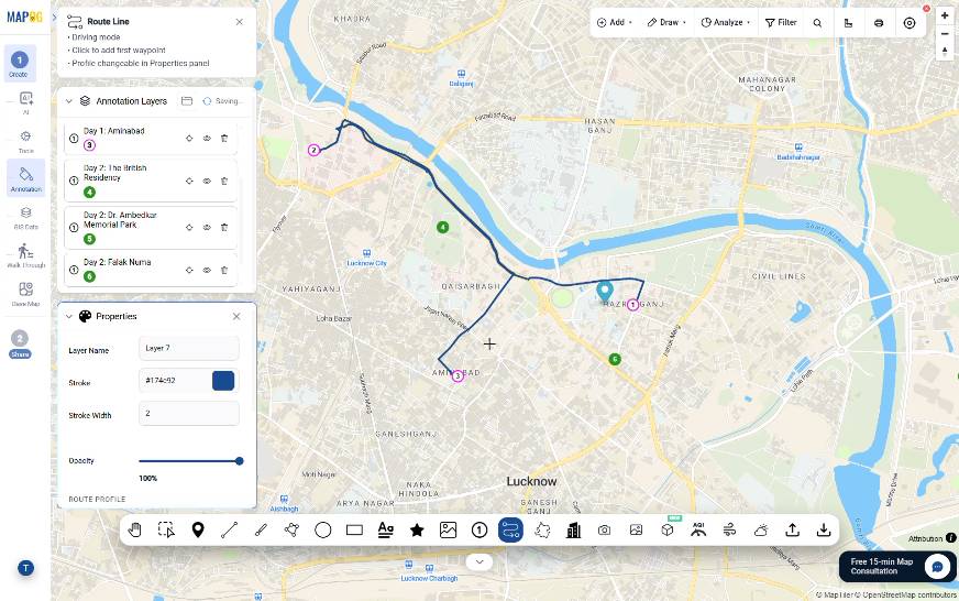 generating interactive ready-to-use routes