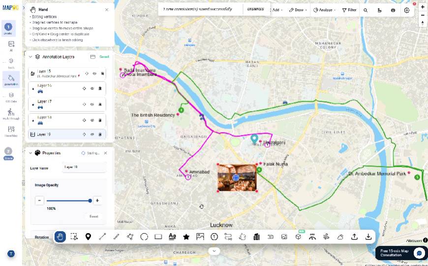 positioning image on map for better visualization