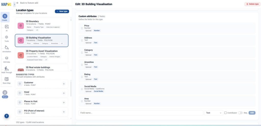 Editing the location template for the 3D Buildings map
