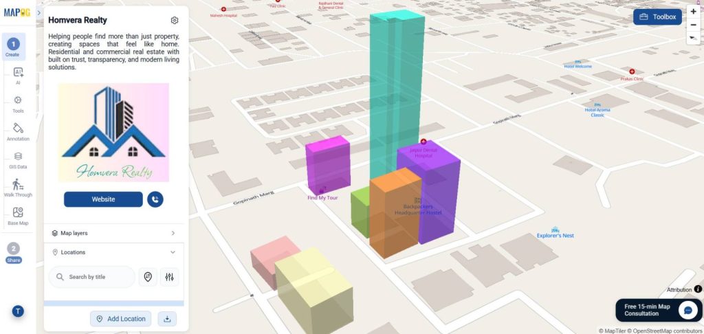Home Page showing 3D buildings