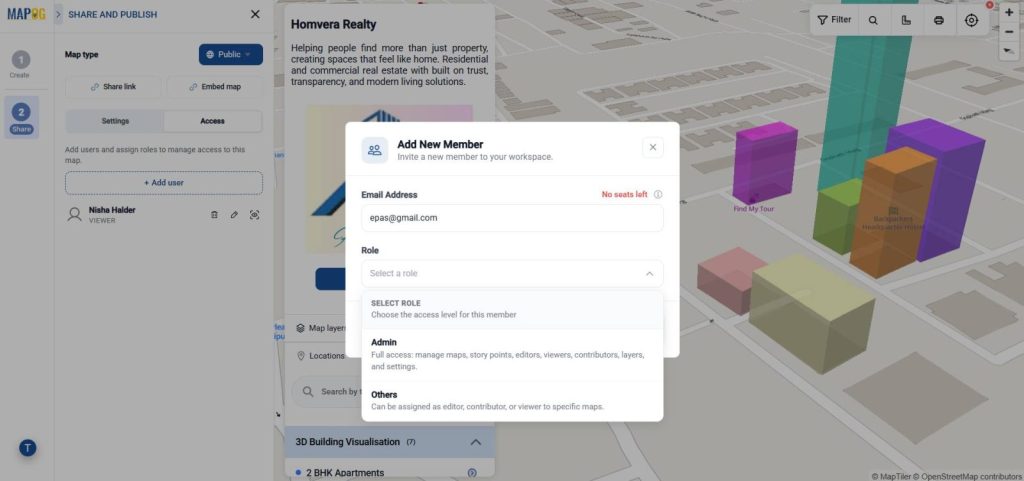 Giving access of 3D Buildings map to the other team members