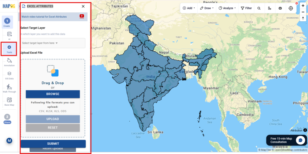 Excel Attributes for Visualize Population Data 
