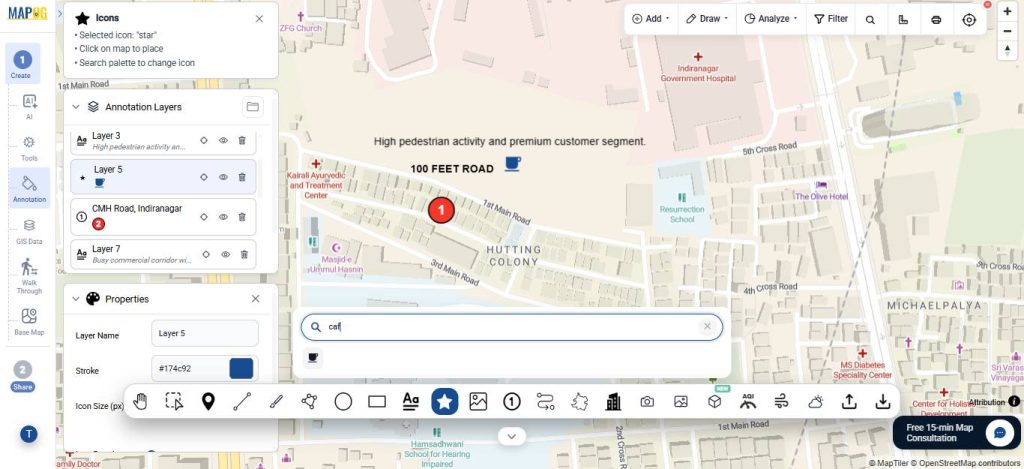 add icons to your annotated text on interactive map
