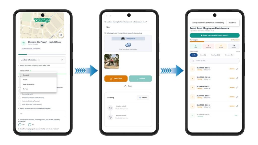 Conduct Asset Surveys with forms, media uploads, and real-time field submissions
