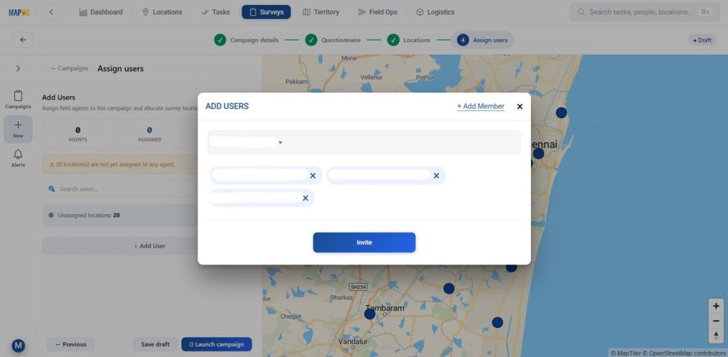 select from existing users 