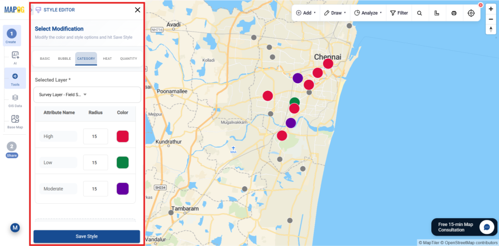 Add Style Layer for Collect Field Survey Data
