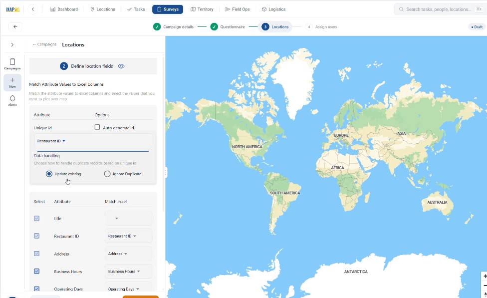 selecting unique id to prevent duplication for spatial surveys