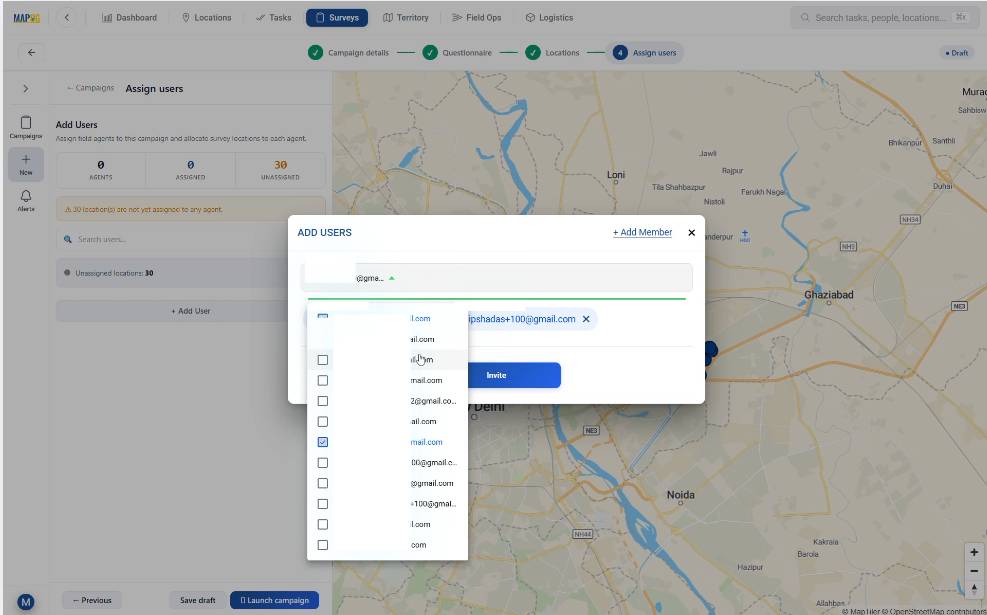 selecting members for spatial surveys