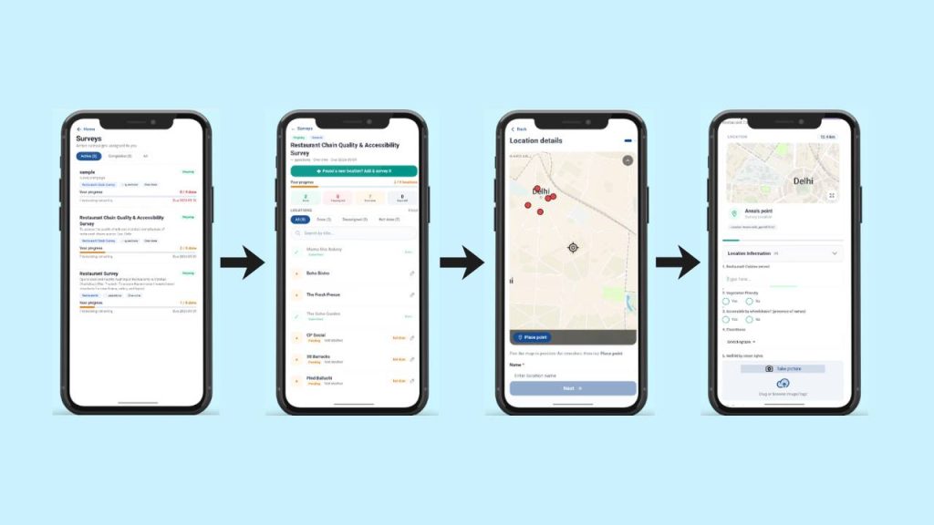 collecting spatial survey data using mobile application