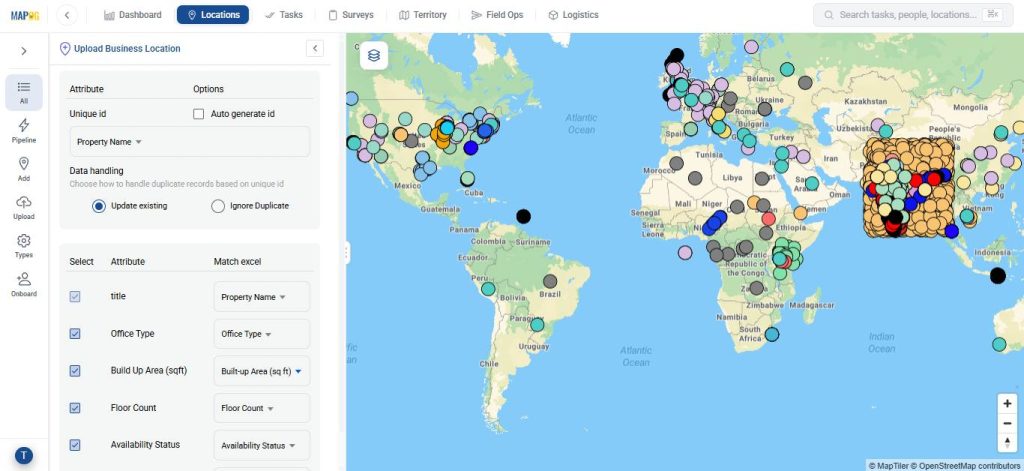 assign unique id for interactive 3d property boundaries map