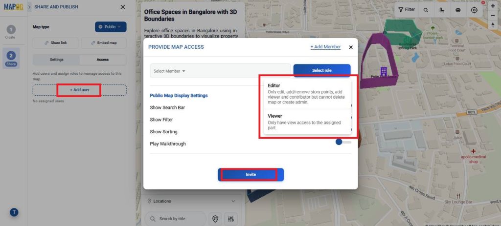 add user to collaborate on the map