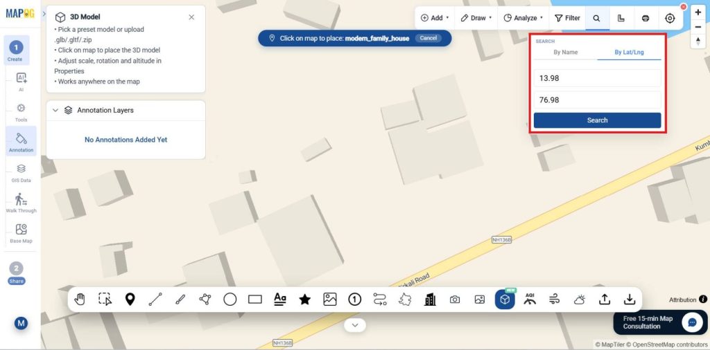 exact location of your site by searching