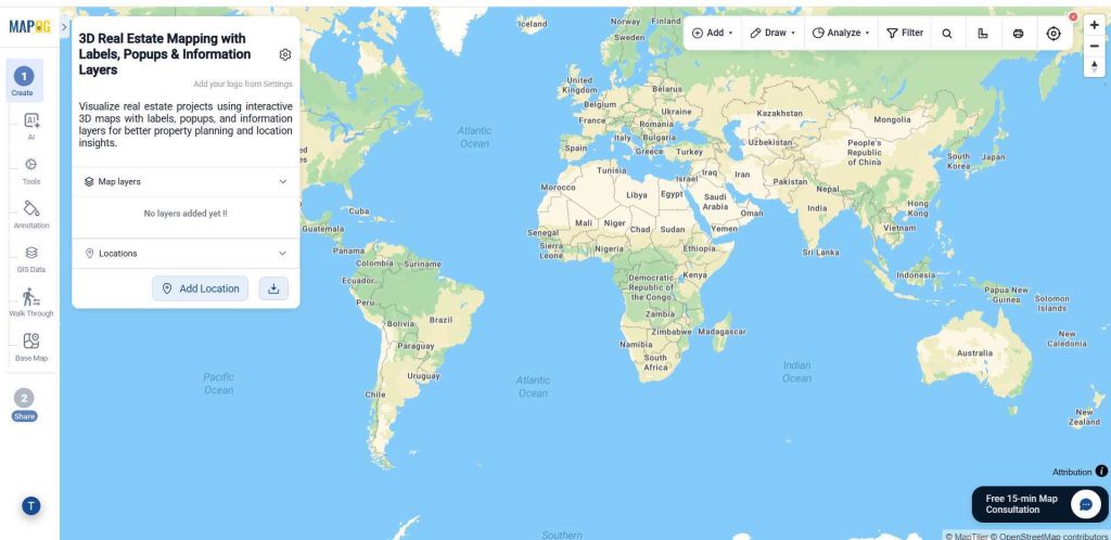 open the map settings