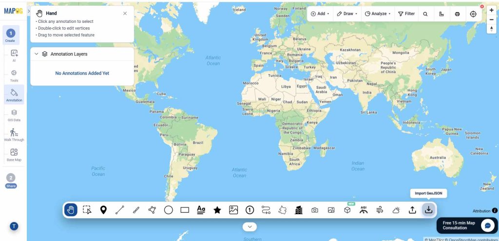Navigate to the annotation section and select the Import GeoJSON to known How to Import and Export Map Annotations