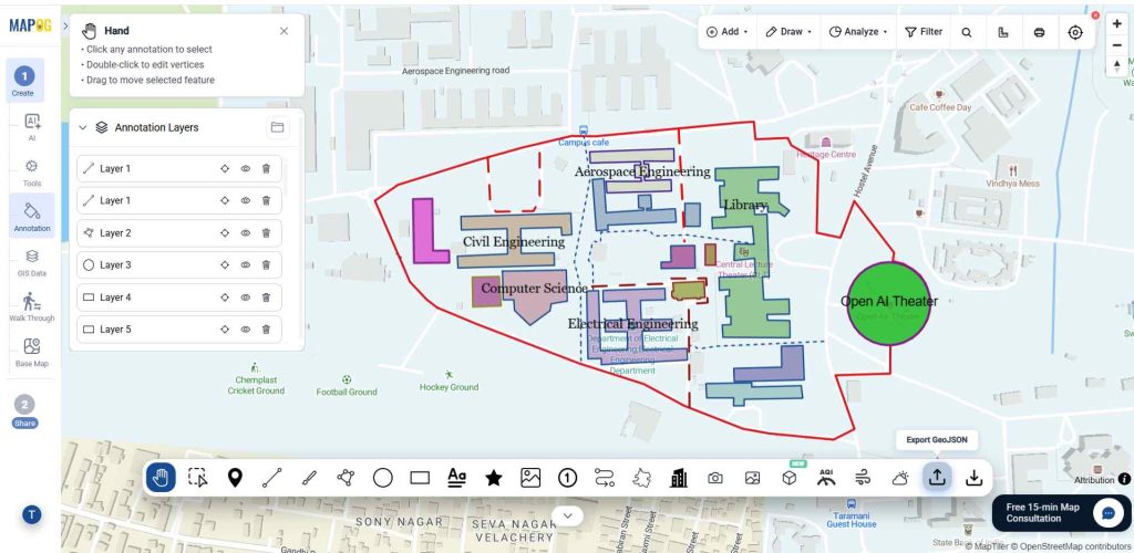 select the Export GeoJSON option