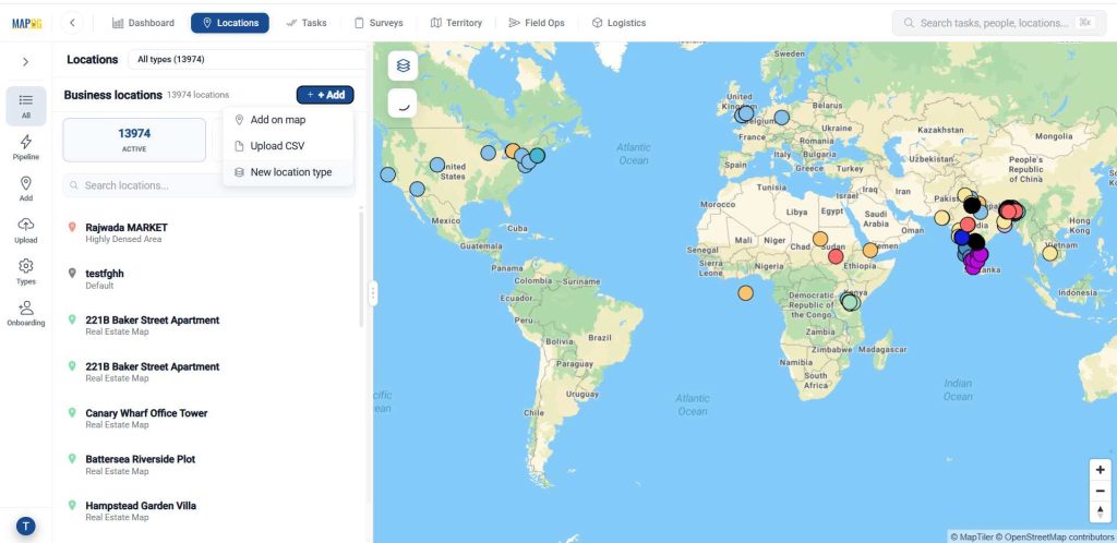 Go to Locations, and click on Add, then select New Location Type to Transform Spreadsheet Data into Interactive Maps to Transform Spreadsheet Data into Interactive Maps
