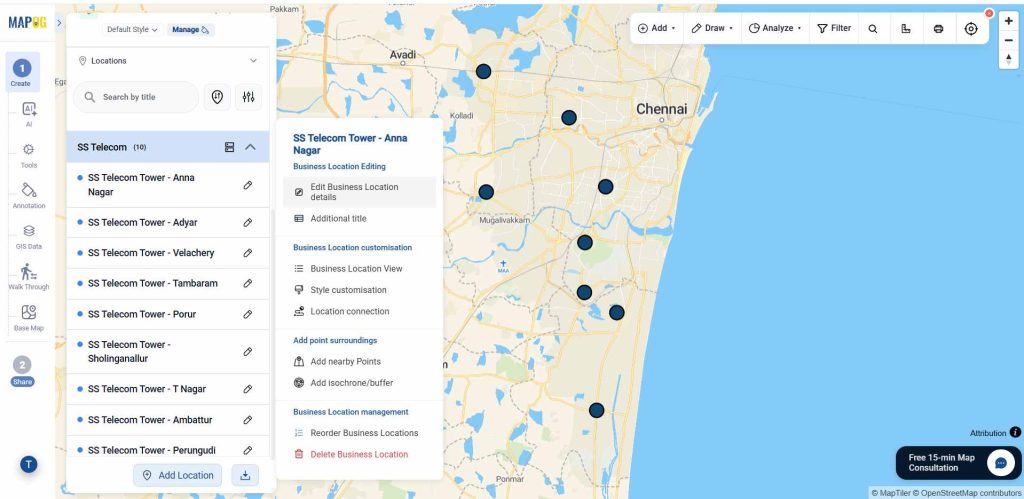 click on the edit business location details option
