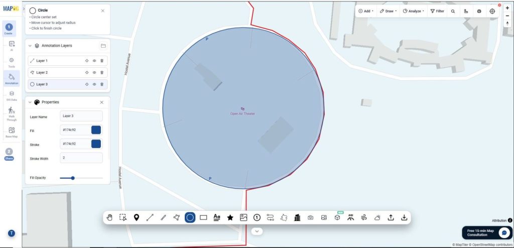 select the Circle option to Draw Lines Polygons and Shapes