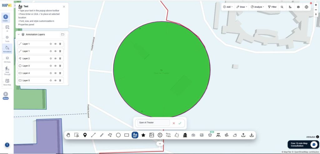 select the text option to know How to Draw Lines Polygons and Shapes