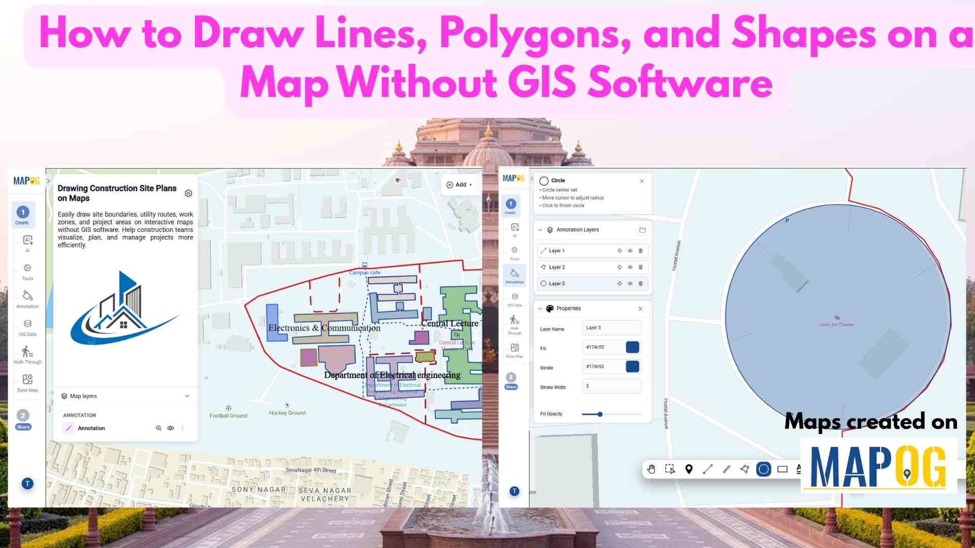 How to Draw Lines, Polygons, and Shapes on a Map Without GIS Software
