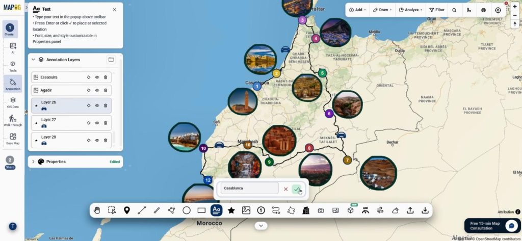 text labels on MAPOG.