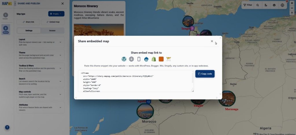 embed map