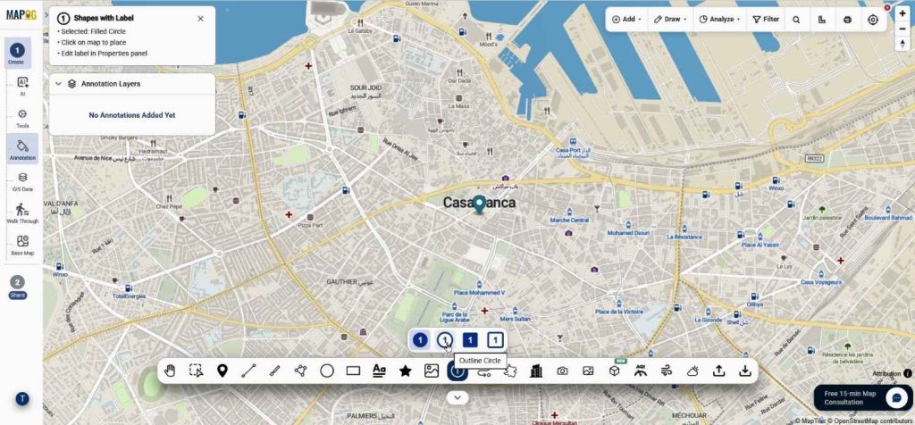 select shape with labels as Numbered Map Markers