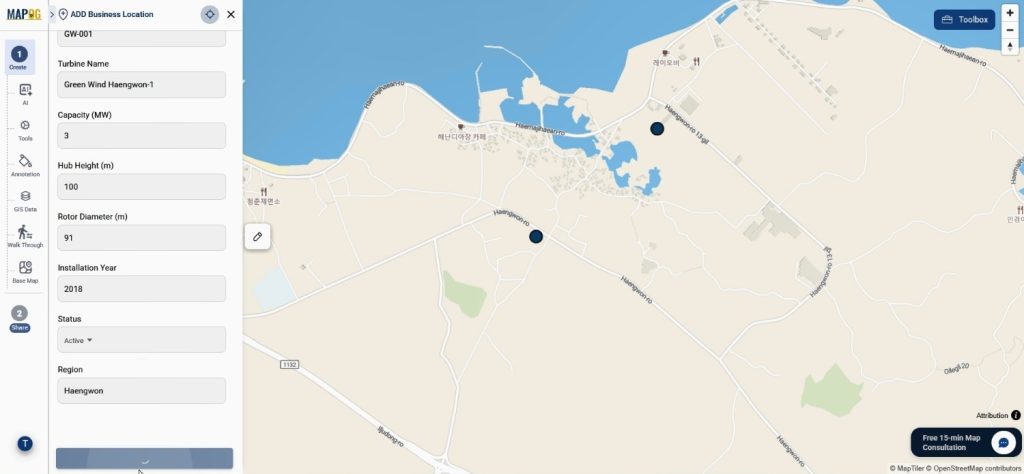 save location with required details