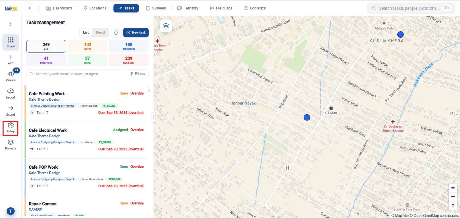 Setting up task  and Track Team Activities 