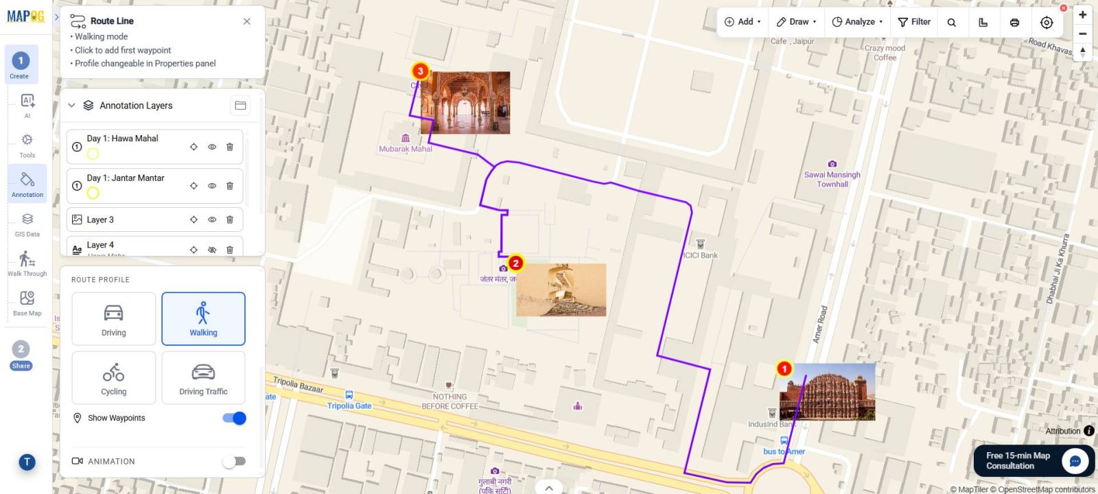 Screenshot 2026-06-10 083107 Showing different Route modes