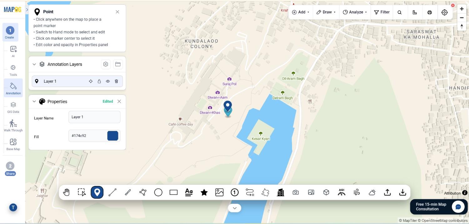 Screenshot2026-06-2313030 Choose search option to point out the location using point tool
