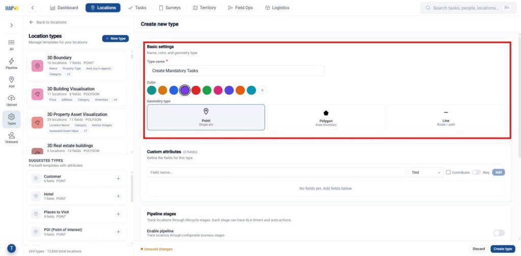 Enter basic settings for Task Completion Forms

