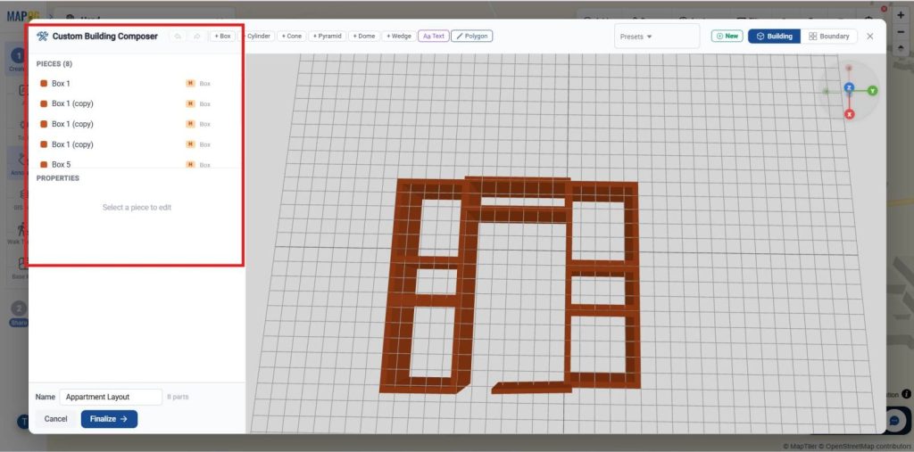 three-dimensional building footprint