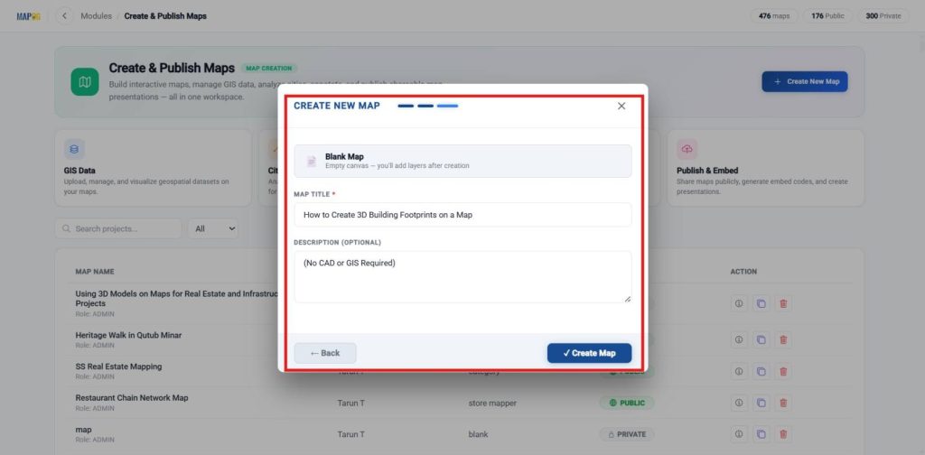 Enter a clear title and a brief description for 3D Building Footprints