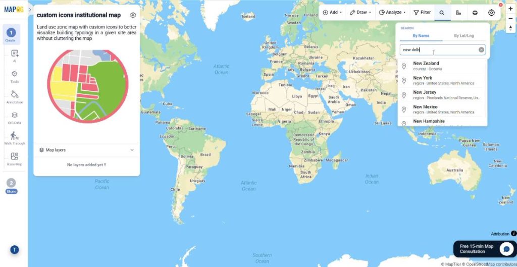 searching instituional zone with search toolbox