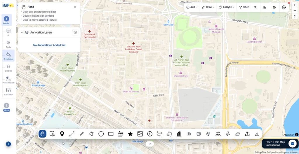 navigating to annotations toolbox