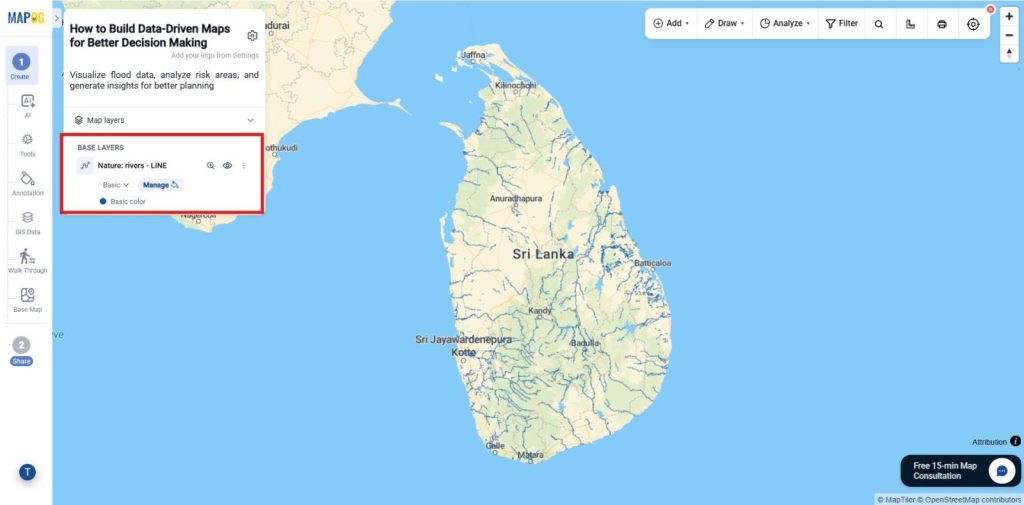 Keep only the line layer by Data-Driven Maps
