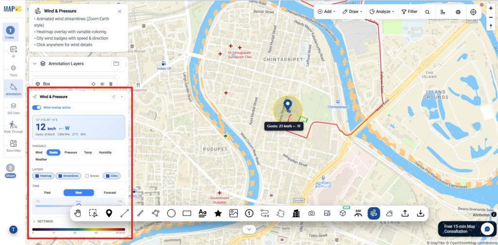 Wind and Pressure Tool : MAPOG Annotation Tool