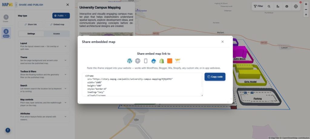Embed Map on your website